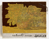 Unfinished needlepoint finished with acrylic paint (2022)